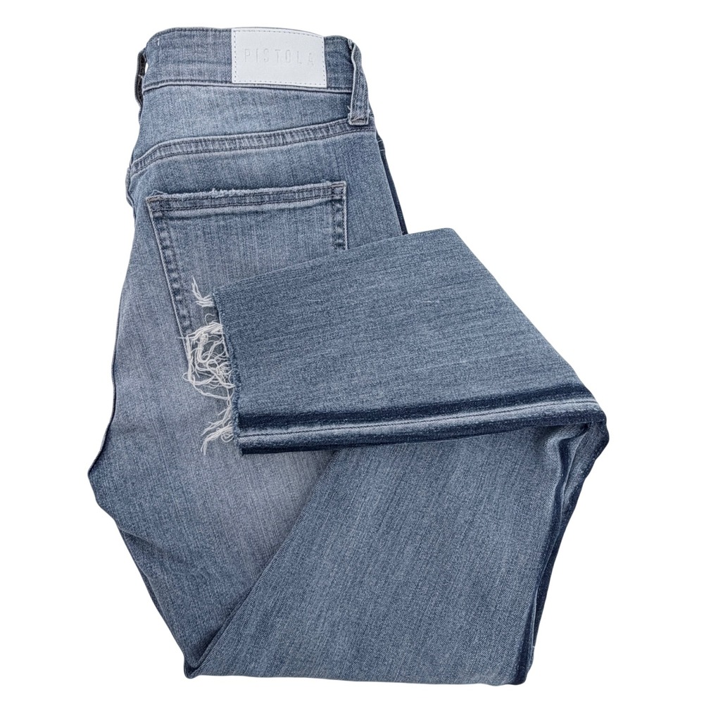Pistola Skinny Jeans Womens 27 Blue Distressed Side Stripe